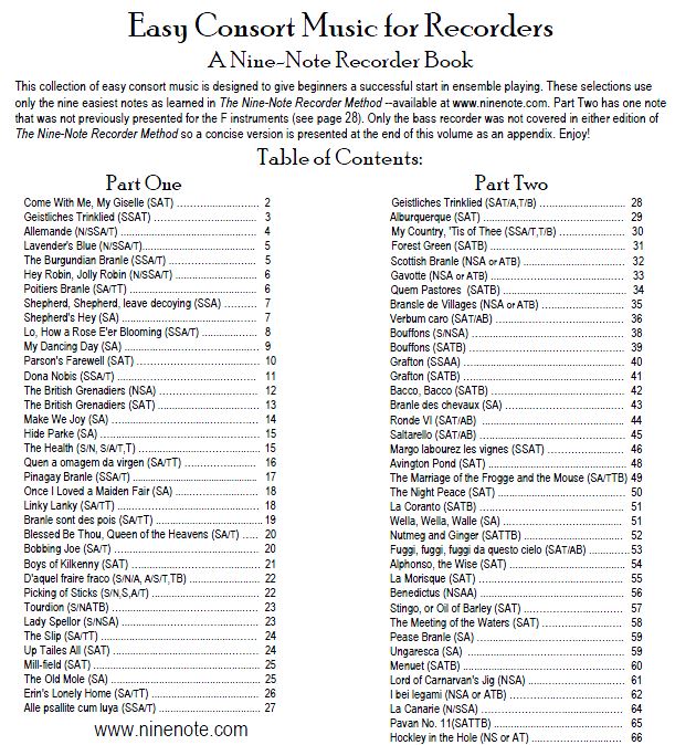 easy consort music for recorders