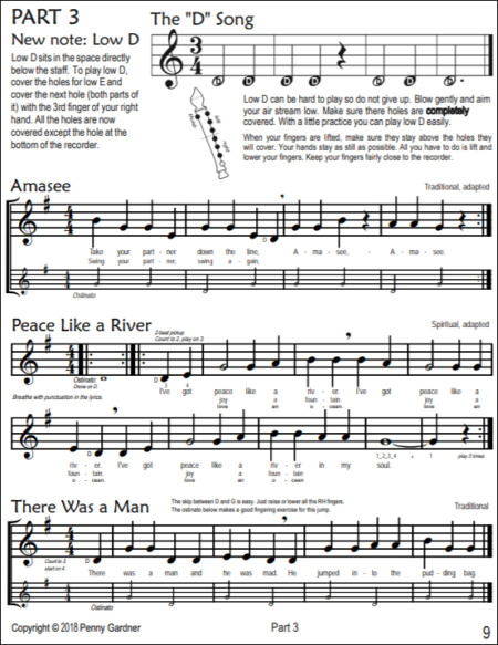the new nine note recorder method music sheets